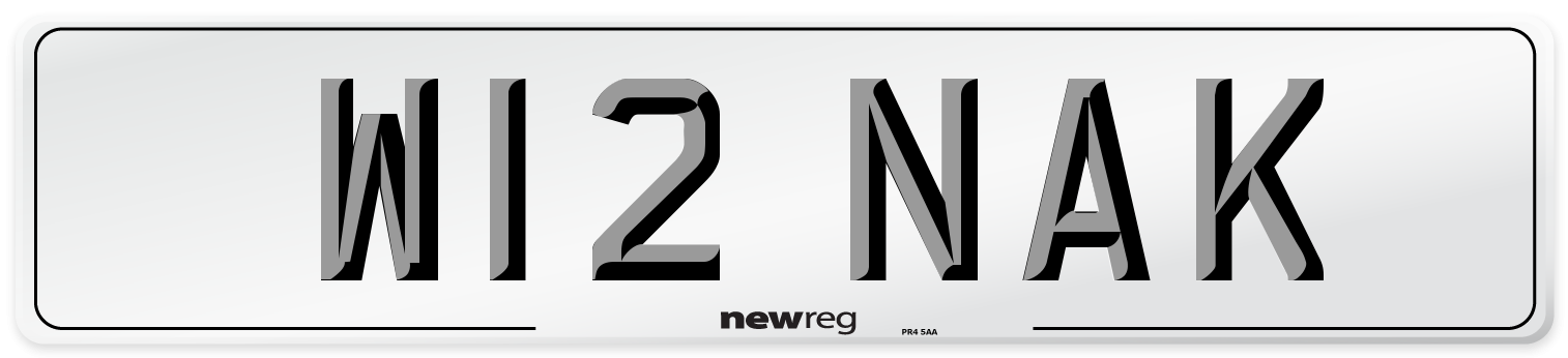 W12 NAK Number Plate from New Reg